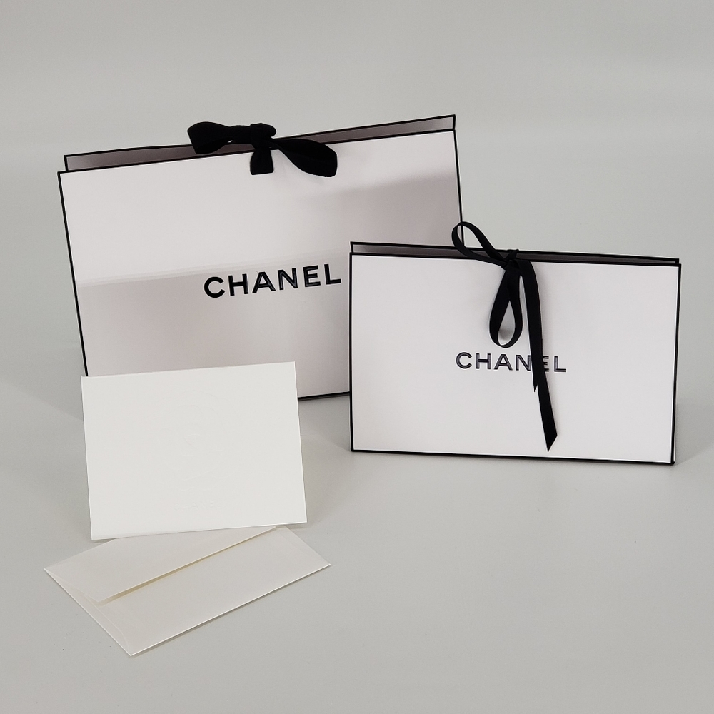 CHANEL 2 Gift Bags with Camellia Card